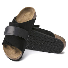 Kyoto Waxy Leather/Suede Leather - Black