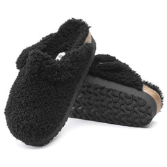 Boston Big Buckle Platform Fur - Teddy Black