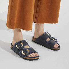 Arizona Big Buckle Shearling Natural Leather Oiled - Midnight Blue