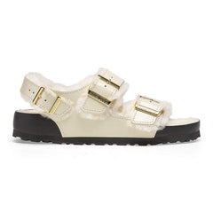 Milano Shearling Natural Leather/Fur - High Shine Ecru