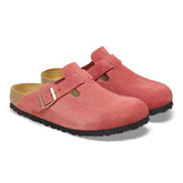 Boston Suede Leather Embossed - Corduroy Sienna Red