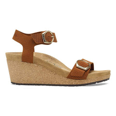 Soley Ring-Buckle Nubuck Leather Embossed - Burnt Orange