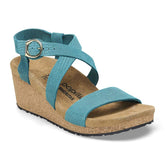Sibyl Ring-Buckle Nubuck Leather Embossed - Biscay Bay