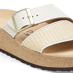 Almina Raffia Natural Leather/Synthetics - Natural/White