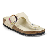 Gizeh Big Buckle Natural Leather Nubuck - Ecru