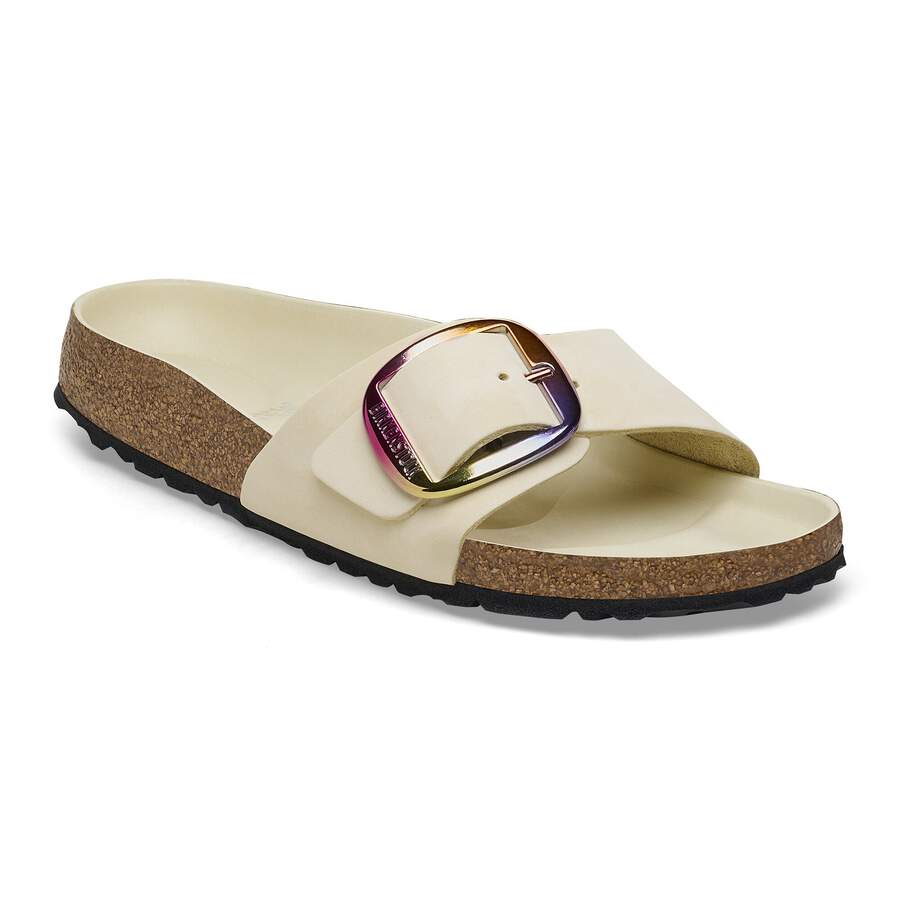 Madrid Big Buckle Natural Leather Nubuck - Ecru