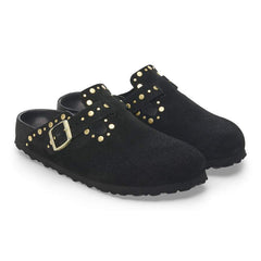 Boston Rivet Suede Leather - Black