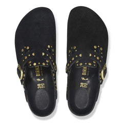 Boston Rivet Suede Leather - Black