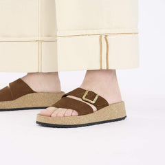 Almina Nubuck Leather - Dark Tea