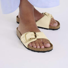 Madrid Big Buckle Raffia Textile - Raffia Naturale