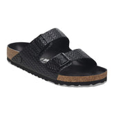 Arizona Rivet Logo Natural Leather - Woven Embossed Black