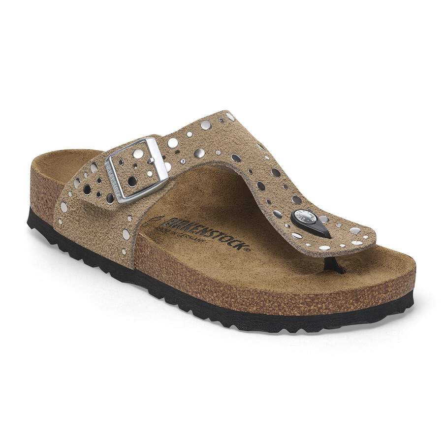 Gizeh Rivet Suede Leather - Taupe