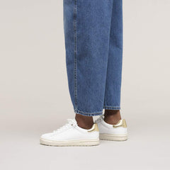 Bend Low Natural Leather - White/Gold