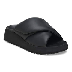 Theda Cross Strap Natural Leather - Black
