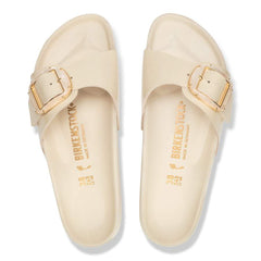 Madrid Big Buckle Pearl Natural Leather Patent - High Shine Ecru