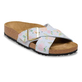Siena Suede Leather - Baby Blue Flower Print