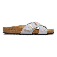 Siena Suede Leather - Baby Blue Flower Print
