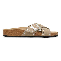 Siena Rivet Suede Leather - Taupe