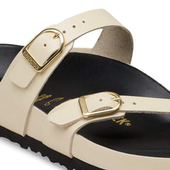Mayari Natural Leather Patent - High-Shine Ecru/Black