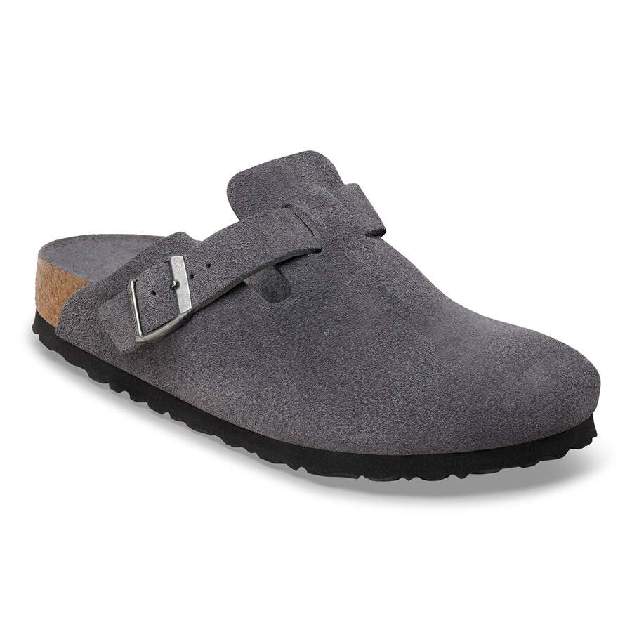 Boston Soft Footbed Suede Leather - Charcoal