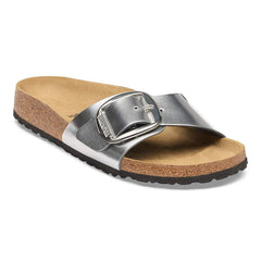 Madrid Big Buckle Natural Leather - Metallic Silver