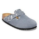 Boston Rivet Suede Leather - Stone Blue