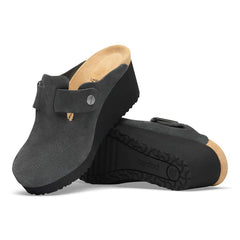 Fanny Suede Leather - Charcoal/Black