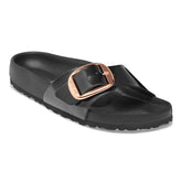 Madrid Big Buckle Natural Leather Patent - Black