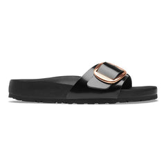 Madrid Big Buckle Natural Leather Patent - Black