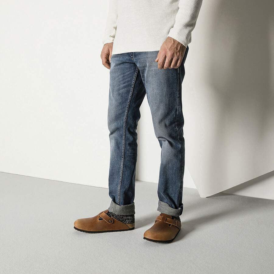 Cotton Slub Men Cotton/Polyamid/Elastane - Beige/White