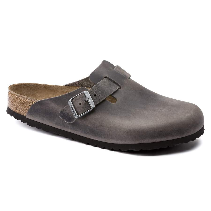 Boston Soft Footbed Natural Leather Oiled - Iron
