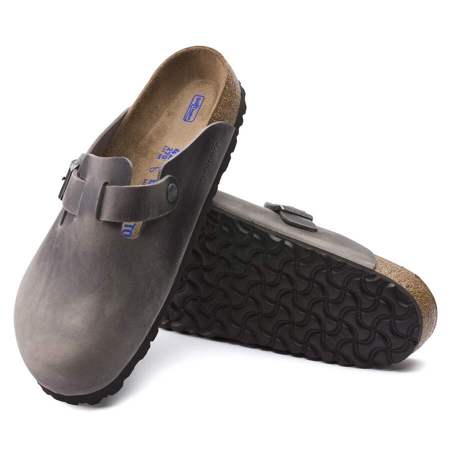 Boston Soft Footbed Natural Leather Oiled - Iron