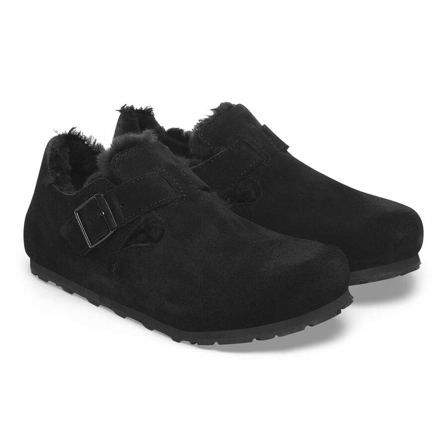 London Shearling Suede Leather - Black