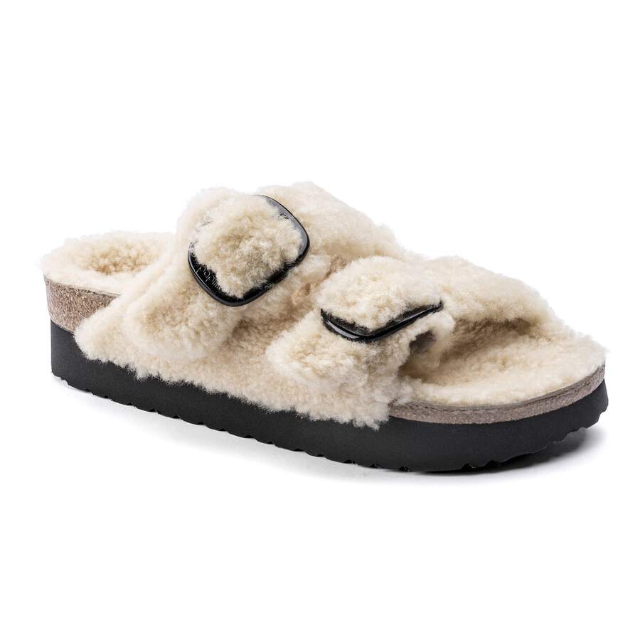 Arizona Big Buckle Shearling Fur - Teddy Eggshell