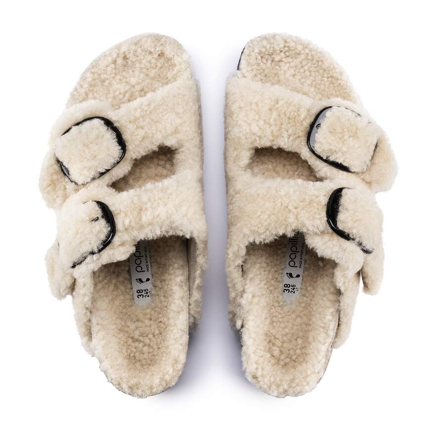 Arizona Big Buckle Shearling Fur - Teddy Eggshell
