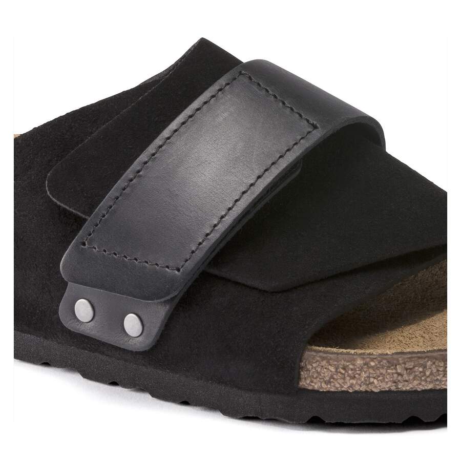 Kyoto Waxy Leather/Suede Leather - Black