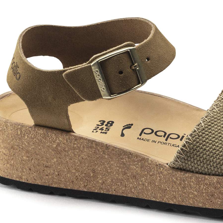 Glenda Suede Leather/Textile - Faded Khaki