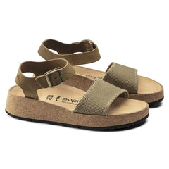 Glenda Suede Leather/Textile - Faded Khaki