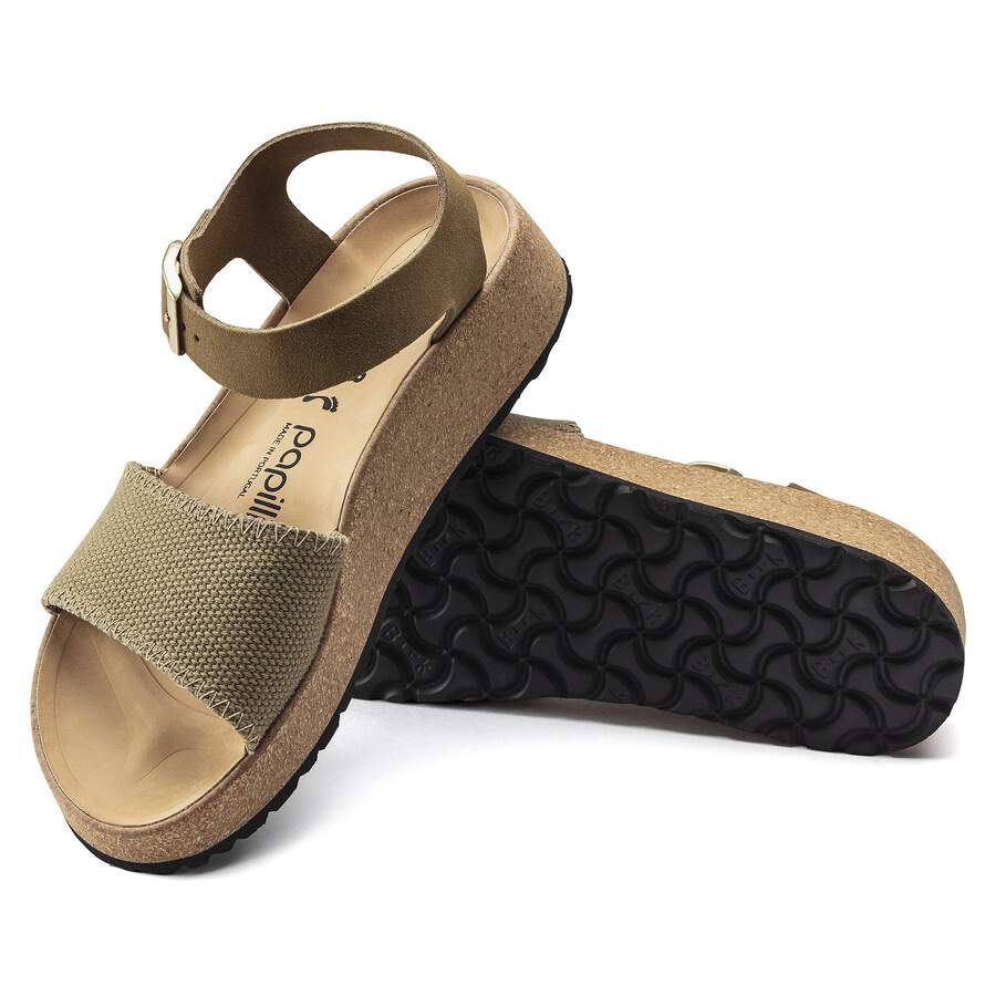 Glenda Suede Leather/Textile - Faded Khaki