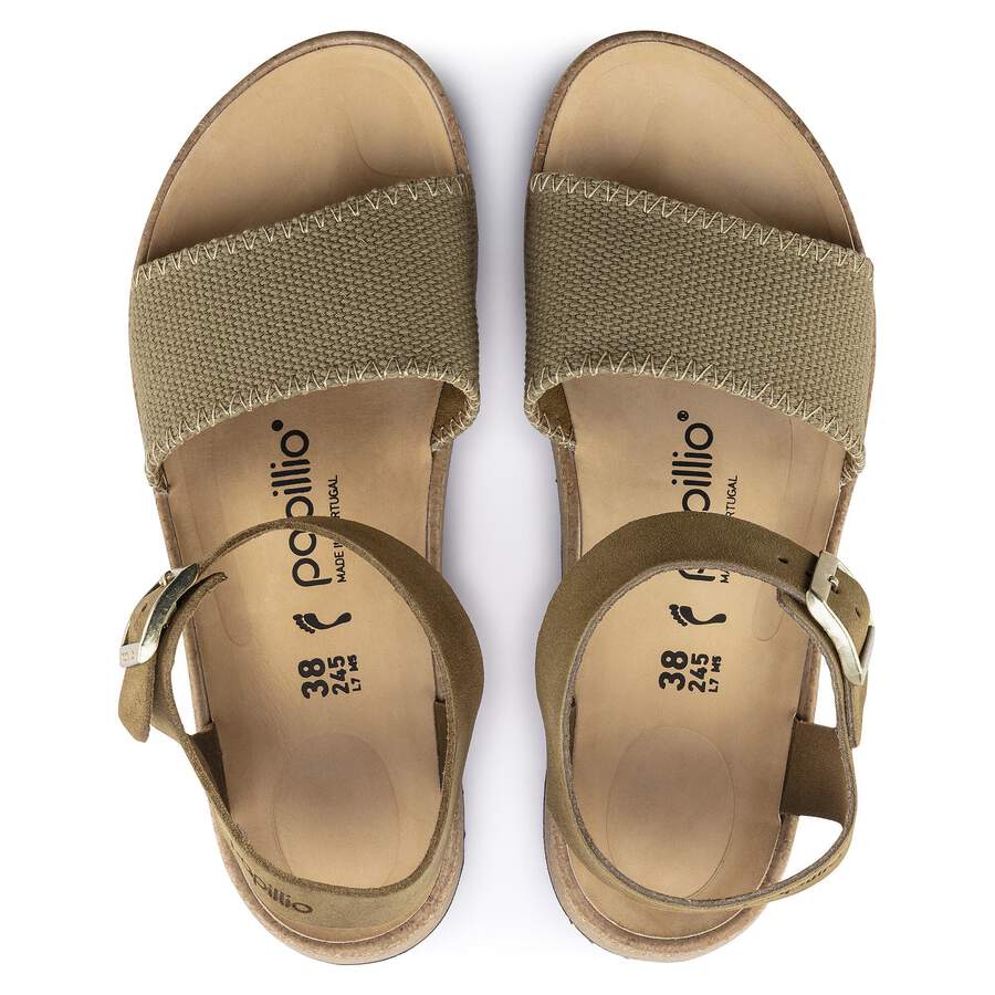 Glenda Suede Leather/Textile - Faded Khaki