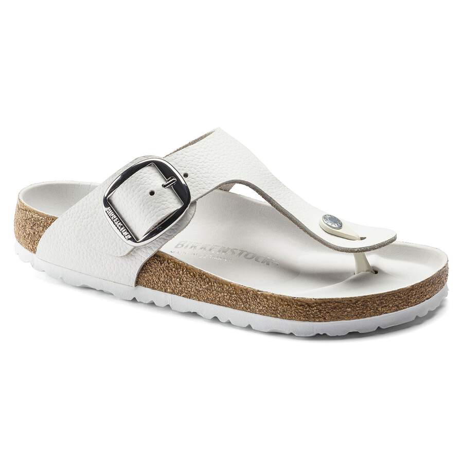 Gizeh Big Buckle Natural Leather - White