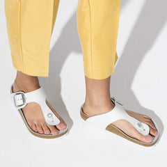 Gizeh Big Buckle Natural Leather - White