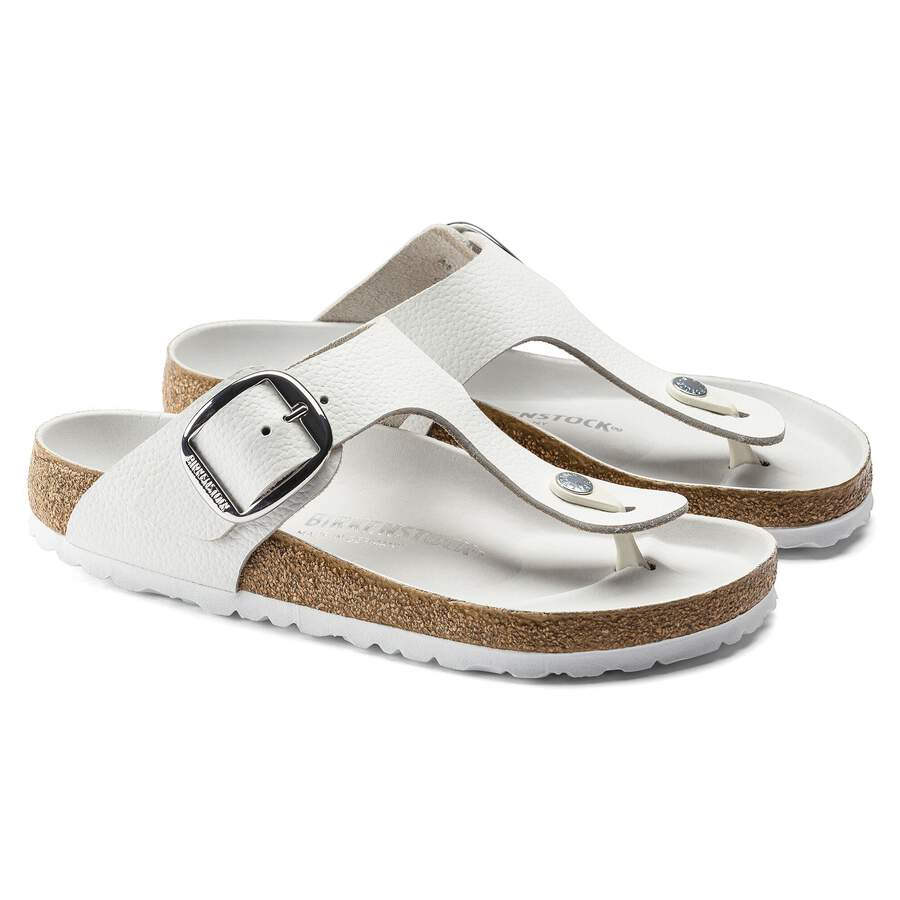 Gizeh Big Buckle Natural Leather - White
