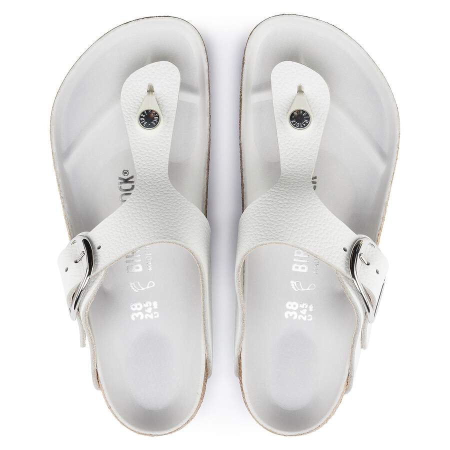 Gizeh Big Buckle Natural Leather - White