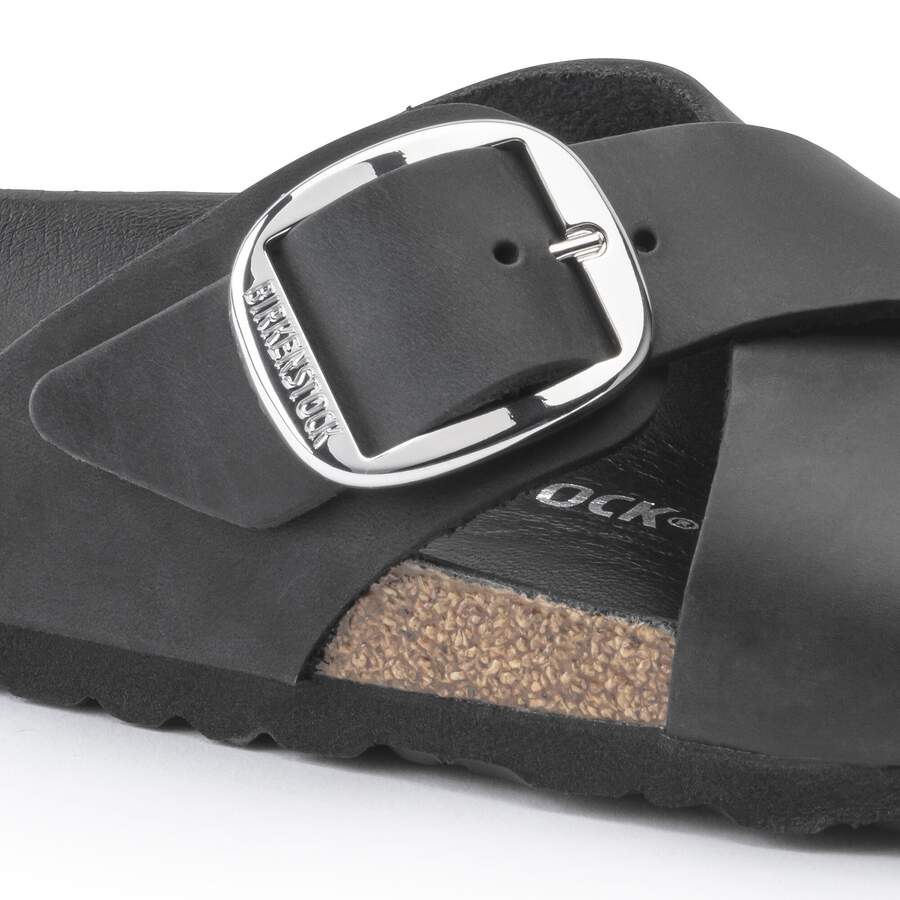 Siena Big Buckle Natural Leather Oiled - Black