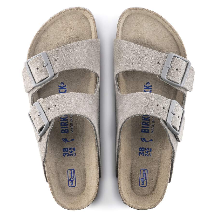 Arizona Soft Footbed Suede Leather - Stone Coin