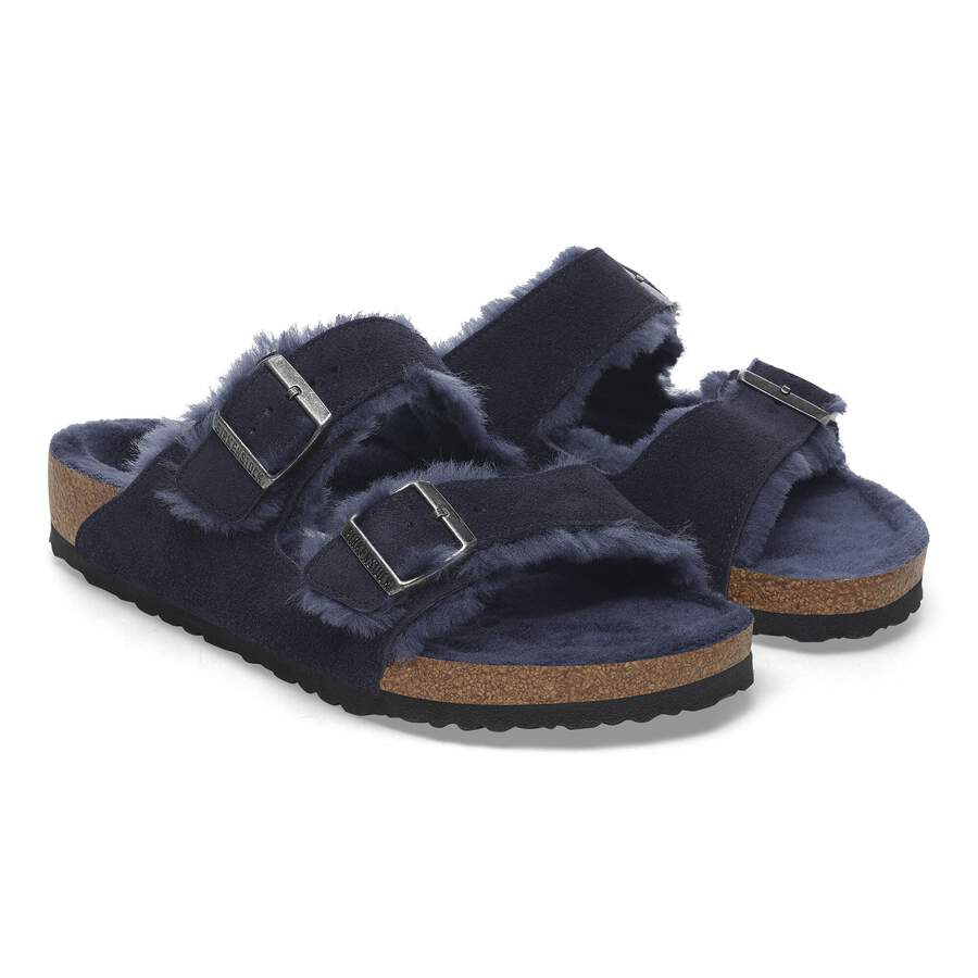 Arizona Shearling Suede Leather/Fur - Midnight Blue