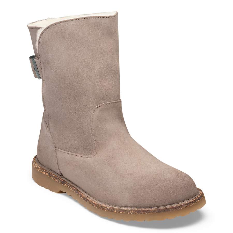 Uppsala Shearling Suede Leather - Desert Dust Gray Taupe