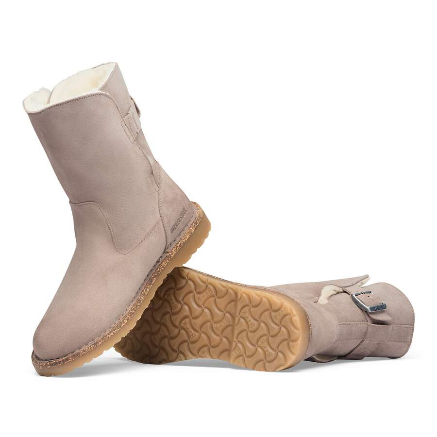 Uppsala Shearling Suede Leather - Desert Dust Gray Taupe