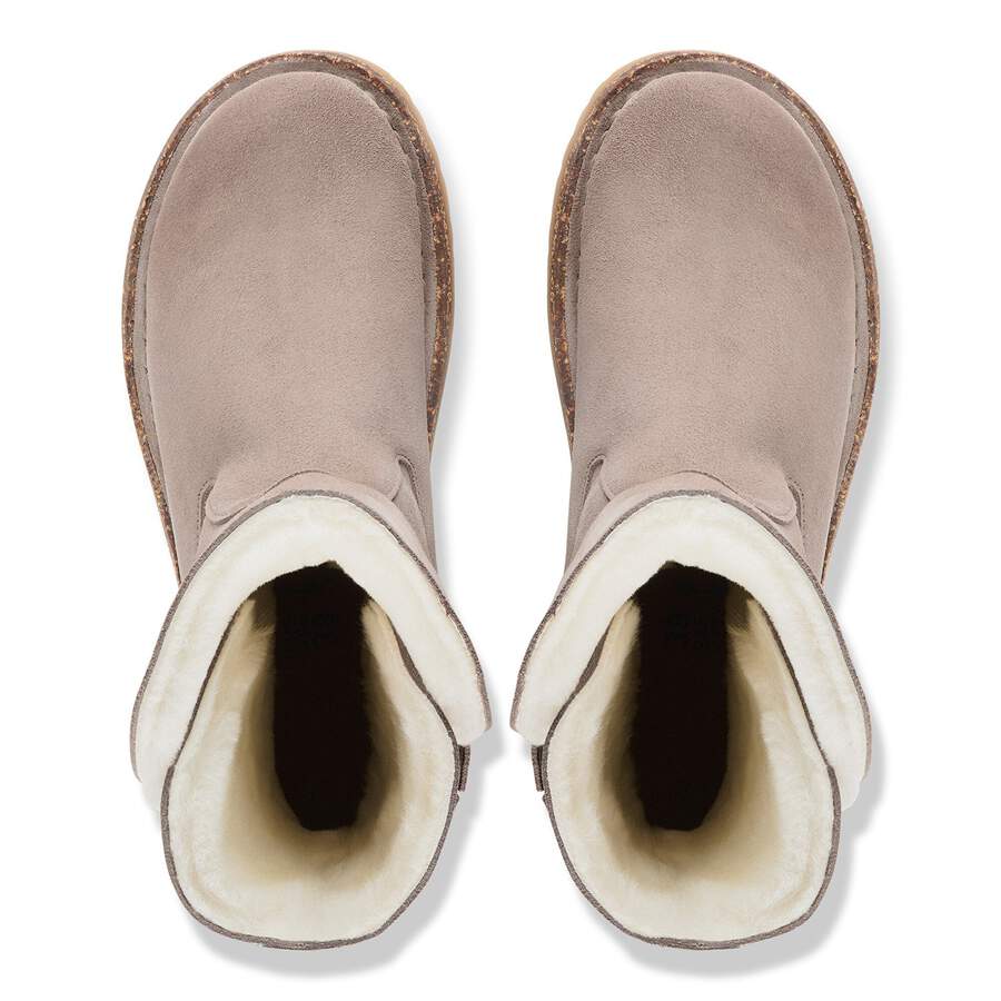 Uppsala Shearling Suede Leather - Desert Dust Gray Taupe